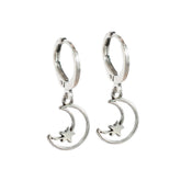 Boucles d'oreilles en argent large moon and star